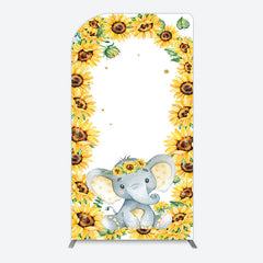 Lofaris Cute Elephant Sunflower Baby Shower Arch Backdrop