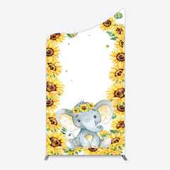 Lofaris Cute Elephant Sunflower Baby Shower Arch Backdrop