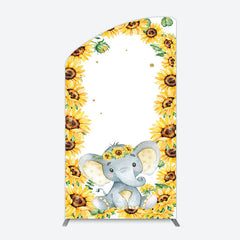 Lofaris Cute Elephant Sunflower Baby Shower Arch Backdrop