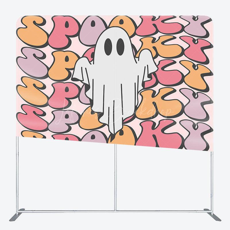 Lofaris Cute Ghost Spooky Halloween Square Tension Backdrop