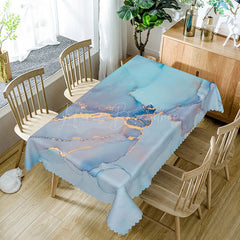 Lofaris Cute Glitter Tablecloth with Jade and Blue Gradient for Mermaid or Under the Sea Themed Party Decor