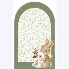 Lofaris Cute Goose Baby Shower Arch Backdrop Green Floral Animal Whimsical Nursery Decor for Gender Neutral Celebration