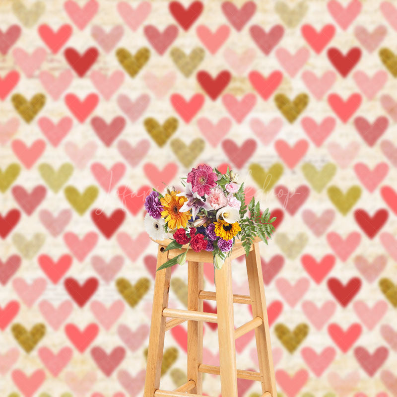 Lofaris Cute Heart Shaped Pattern Regular Photo Backdrop