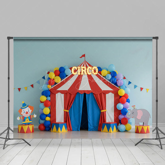 Lofaris Cute Joker Board Circus Balloon Cake Smash Backdrop