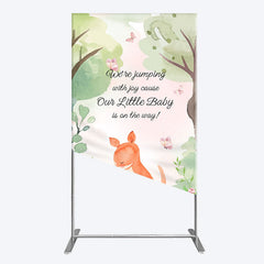 Lofaris Cute Kangaroo Jumping Baby Shower Rectangle Backdrop