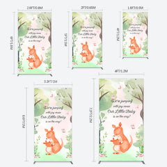 Lofaris Cute Kangaroo Jumping Baby Shower Rectangle Backdrop
