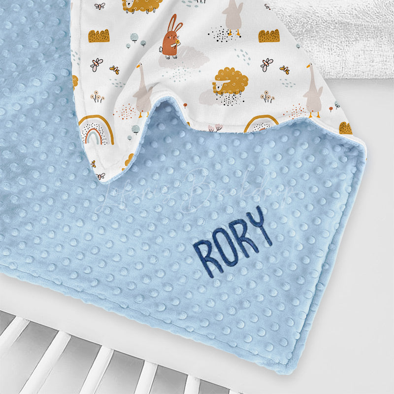 Lofaris Cute Lamp Bunny Goose Rainbow Minky Baby Blanket