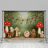Lofaris Cute Mushroom Fairy Tale World Cake Smash Backdrop