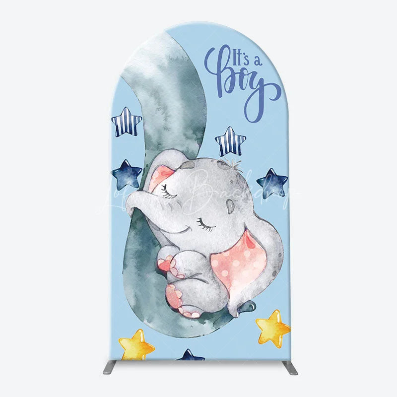 Lofaris Cute Pink Blue Baby Elephant Gender Reveal Arch Backdrop Kit Boy or Girl Shower Party Decor