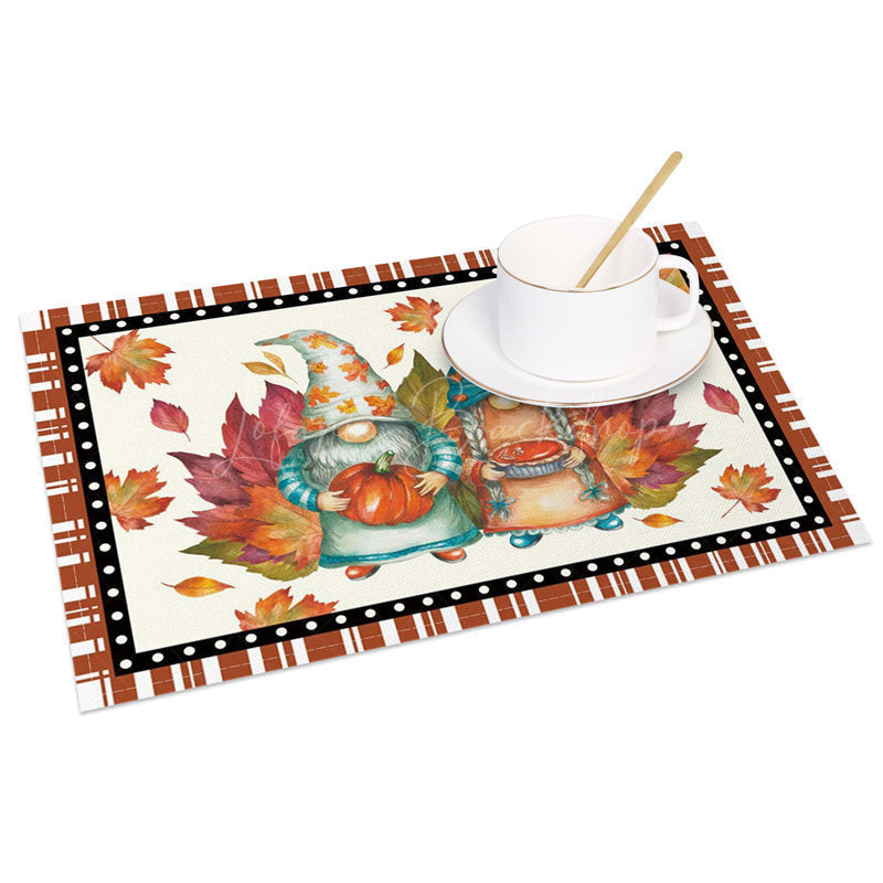 Lofaris Cute Pumpkin Fallen Maple Leaves Set of 4 Placemats