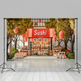 Lofaris Cute Sushi Store Trees Lantern Cake Smash Backdrop