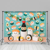 Lofaris Cute Sushi Theme Photography Cake Smash Backdrop