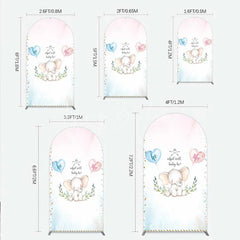 Lofaris Cute Watercolor Baby Elephant Gender Reveal Arch Backdrop Pink Blue Hearts Or What Will Be Party