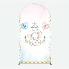 Lofaris Cute Watercolor Baby Elephant Gender Reveal Arch Backdrop Pink Blue Hearts Or What Will Be Party