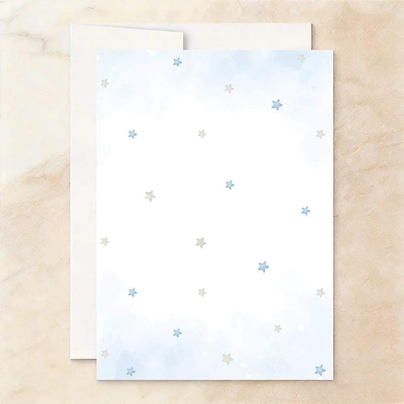 Lofaris Cute Watercolor Teddy Bear and Blue Balloon Custom Invitation Personalized Baby Shower or Birthday Party