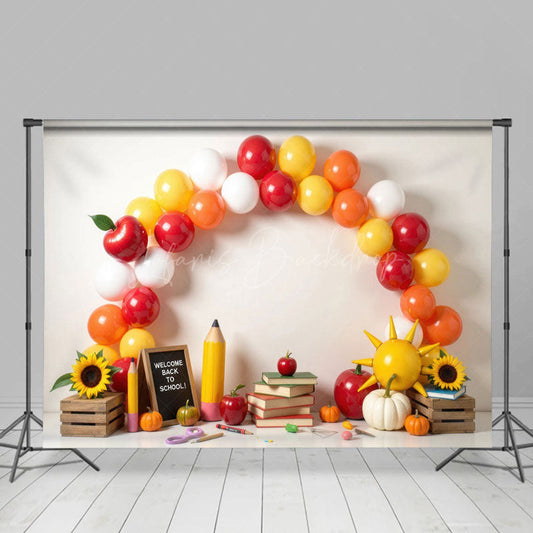 Lofaris Cute Welcome Back To School Balloon Arch Backdrop