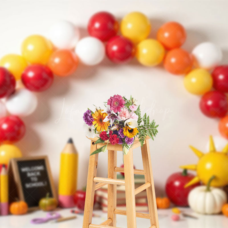 Lofaris Cute Welcome Back To School Balloon Arch Backdrop