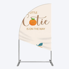 Lofaris Cutie On The Way Baby Shower Party Half Moon Arch Backdrop