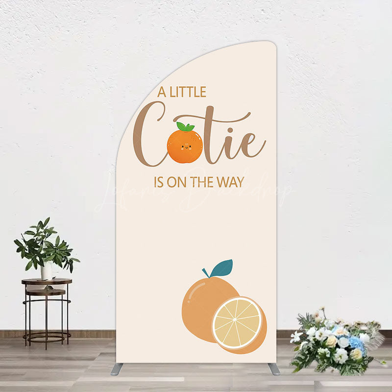 Lofaris Cutie On The Way Baby Shower Party Half Moon Arch Backdrop