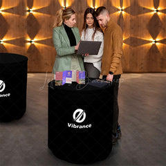 Lofaris Cylinder Cocktail Table With Custom Fitted Cover