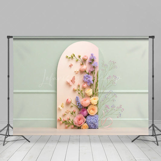 Lofaris Dainty Floral Clean Elegant Wall Wedding Backdrop
