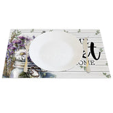 Lofaris Daisy Floral Home Sweet Wood Set of 4 Placemats