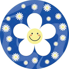 Lofaris Daisy Floral Round Backdrop Yellow White Spring Flower Circle Frame Wedding Birthday Baby Shower Photo Background