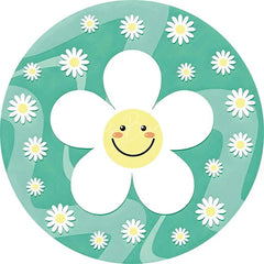 Lofaris Daisy Floral Round Backdrop Yellow White Spring Flower Circle Frame Wedding Birthday Baby Shower Photo Background