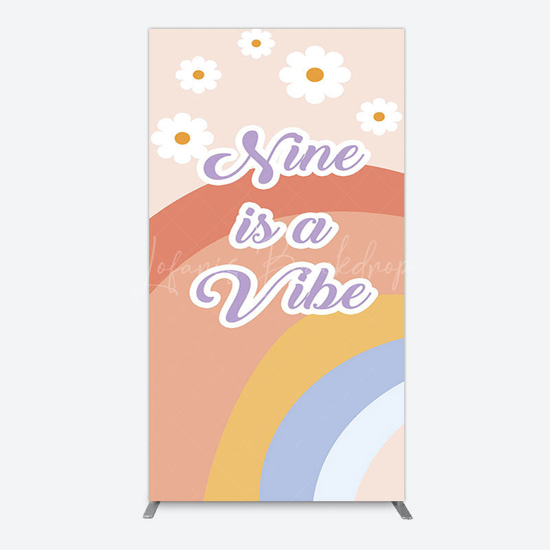 Lofaris Daisy Rainbow Nine Is A Vibe Birthday Arch Backdrop