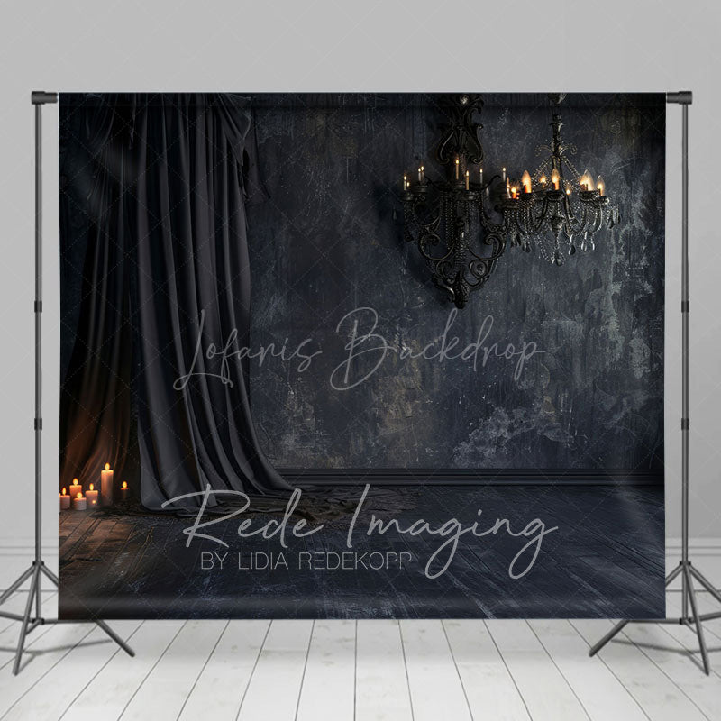 Lofaris Dark Black Room Curtain Candle Retro Wall Backdrop