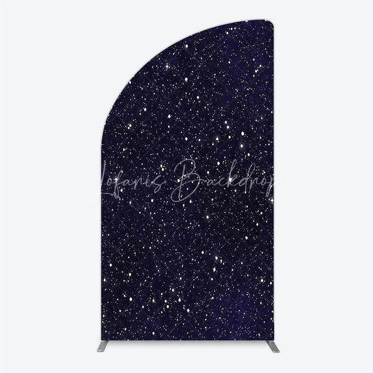 Lofaris Dark Blue Starry Night Half Moon Arch Backdrop Celestial Galaxy Theme for Baby Shower and Birthday Party Decor