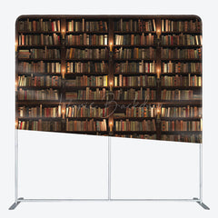 Lofaris Dark Bookshelf Photography Square Tension Backdrop