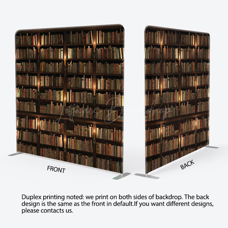 Lofaris Dark Bookshelf Photography Square Tension Backdrop