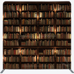 Lofaris Dark Bookshelf Photography Square Tension Backdrop