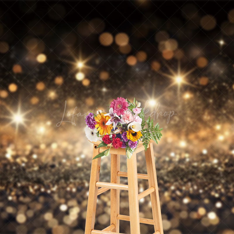 Lofaris Dark Brown With Bokeh Glitters Photography Backdrop