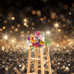 Lofaris Dark Brown With Bokeh Glitters Photography Backdrop