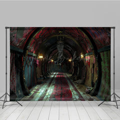 Lofaris Dark Circus Hallway Photography Backdrop Gothic Carnival and Steampunk Theme Vintage Halloween Photo Shoots