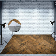 Lofaris Dark Color Wood Crossing Floor Fabric Backdrop