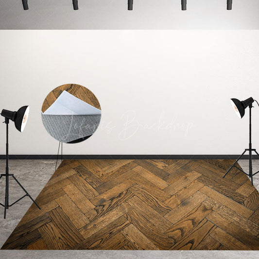 Lofaris Dark Color Wood Crossing Floor Fabric Backdrop