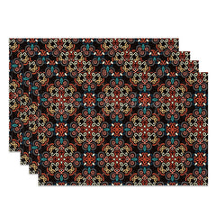 Lofaris Dark Colors Slovakia Patterns Set of 4 Placemats