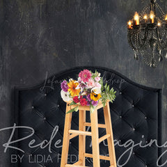 Lofaris Dark Elegant Curtains Chandelier Retro Wall Backdrop