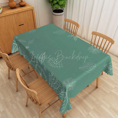 Lofaris Dark Green Simple Drawing Rectangular Tablecloth