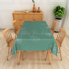 Lofaris Dark Green Simple Drawing Rectangular Tablecloth
