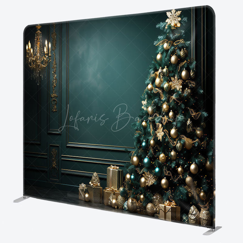 Lofaris Dark Green Wall Gifts Christmas Pillow Case Backdrop