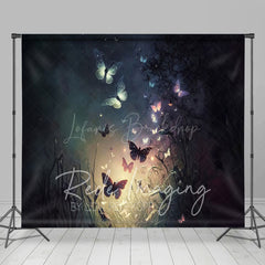 Lofaris Dark Night Forest Butterfly Fine Art Room Set Backdrop