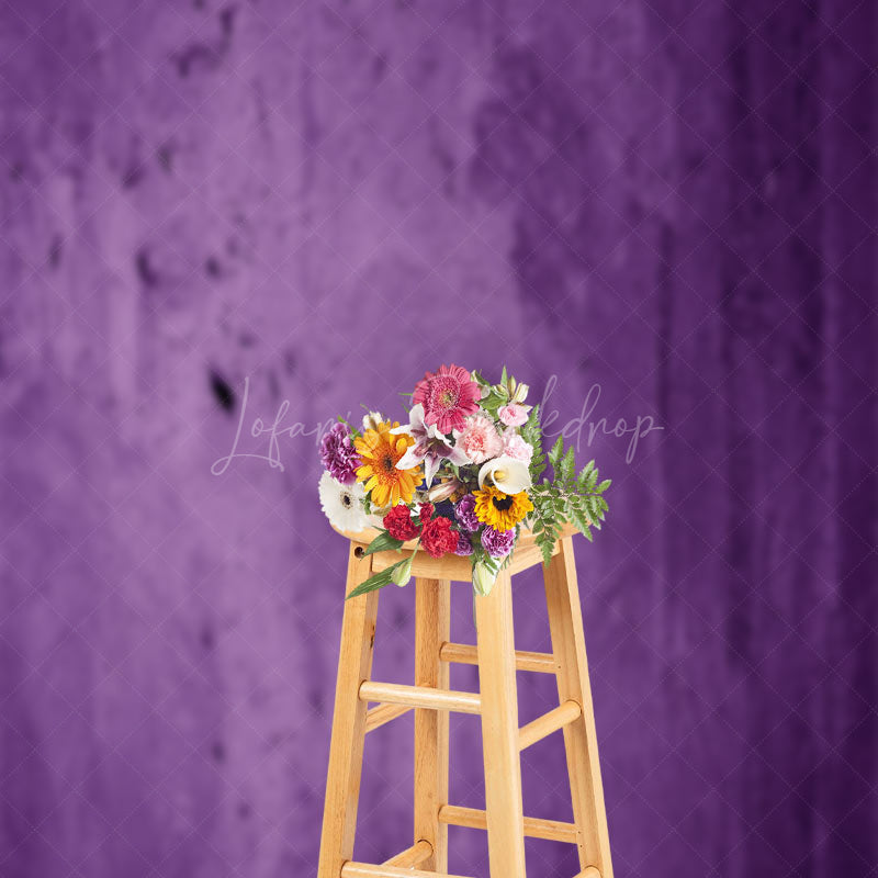 Lofaris Dark Purple Messy Cement Wall Fine Art Backdrop
