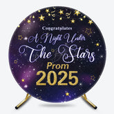 Lofaris Dark Purple Starry Night Round 2025 Grad Backdrop