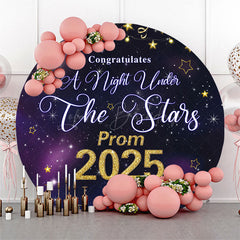 Lofaris Dark Purple Starry Night Round 2025 Grad Backdrop