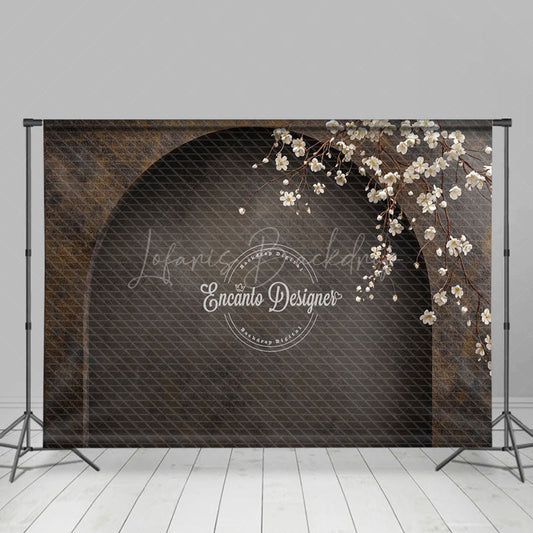 Lofaris Dark Retro Arch Floral Wedding Photography Backdrop