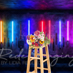 Lofaris Dark Room Colorful Lightsabers Science Fiction Backdrop